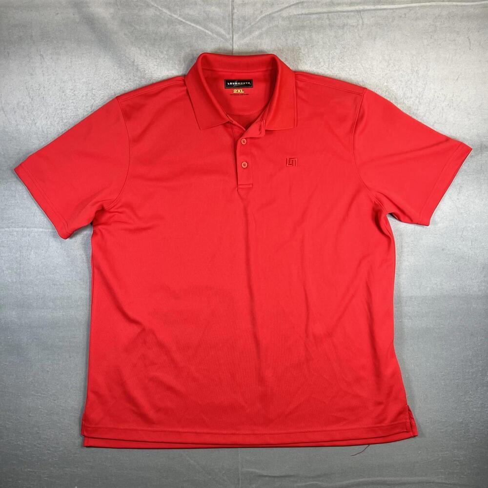 Loudmouth Polo Shirt Mens 2XL Red Golf Performance Short Sleeve